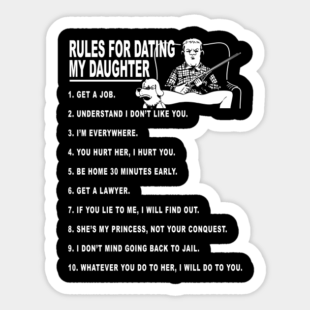 Rules Dating my Daughter Sticker by kaitokid